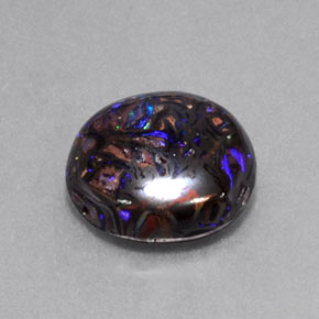 5.24 ct Multicolor Boulder Opal Stone, Natural Boulder Opal in Round Cabochon Shape for Sale