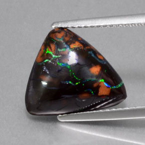 5.75 ct Multicolor Boulder Opal Gemstone, Boulder Opal Gem in Fancy Cabochon Shape for Sale.