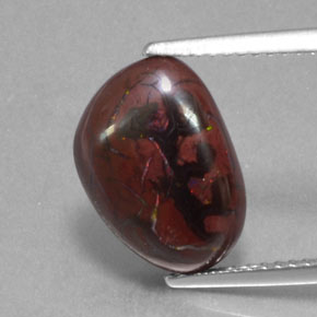 4.96 ct Multicolor Boulder Opal Gemstone, Boulder Opal Gem in Fancy Cabochon Shape for Sale.