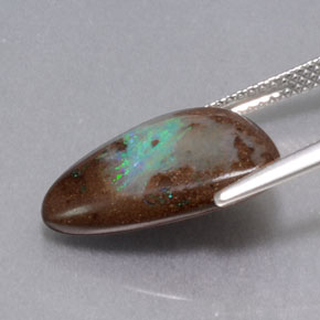 Boulder Opal Gemstone in 17.2 x 12.5 mm Size for Sale, Boulder Opal Stone in Multicolor Color