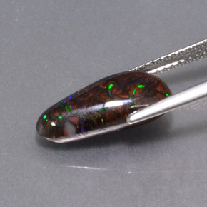 Boulder Opal Gemstone in 15.5 x 7.8 mm Size for Sale, Boulder Opal Stone in Multicolor Color