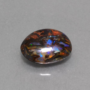 4.74 ct Multicolor Boulder Opal Stone, Natural Boulder Opal in Oval Cabochon Shape for Sale