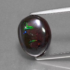 4.60 ct Multicolor Boulder Opal Gemstone, Boulder Opal Gem in Oval Cabochon Shape for Sale.