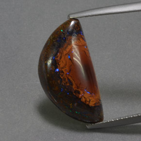 6.07 ct Multicolor Boulder Opal Gemstone, Boulder Opal Gem in Fancy Cabochon Shape for Sale.