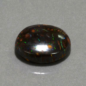 6.61 ct Multicolor Boulder Opal Stone, Natural Boulder Opal in Oval Cabochon Shape for Sale