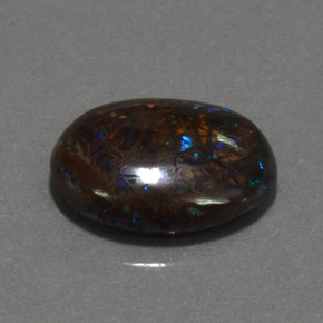 6.16 ct Multicolor Boulder Opal Stone, Natural Boulder Opal in Oval Cabochon Shape for Sale
