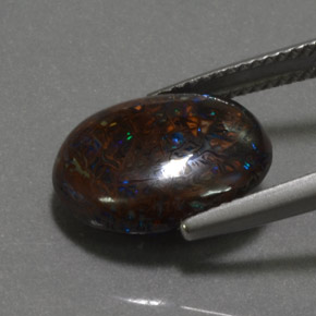 Boulder Opal Gemstone in 14 x 12 mm (calibrated) Size for Sale, Boulder Opal Stone in Multicolor Color
