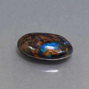 2.68 ct Multicolor Boulder Opal Stone, Natural Boulder Opal in Oval Cabochon Shape for Sale