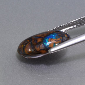 Boulder Opal Gemstone in 11.8 x 7.3 mm Size for Sale, Boulder Opal Stone in Multicolor Color
