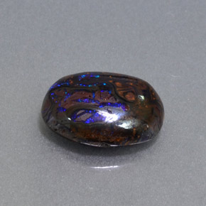 2.96 ct Multicolor Boulder Opal Stone, Natural Boulder Opal in Oval Cabochon Shape for Sale