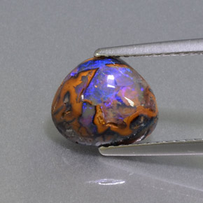 2.57 ct Multicolor Boulder Opal Gemstone, Boulder Opal Gem in Fancy Cabochon Shape for Sale.