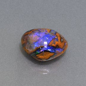 2.57 ct Multicolor Boulder Opal Stone, Natural Boulder Opal in Fancy Cabochon Shape for Sale