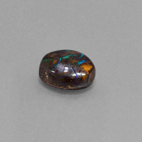 3.22 ct Multicolor Boulder Opal Stone, Natural Boulder Opal in Oval Cabochon Shape for Sale