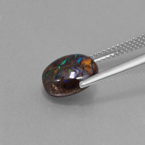 Boulder Opal Gemstone in 9.6 x 7.6 mm Size for Sale, Boulder Opal Stone in Multicolor Color