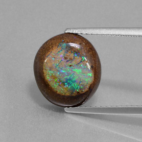 4.79 ct Multicolor Boulder Opal Gemstone, Boulder Opal Gem in Fancy Cabochon Shape for Sale.