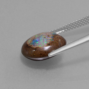 Boulder Opal Gemstone in 12.5 x 11.3 mm Size for Sale, Boulder Opal Stone in Multicolor Color