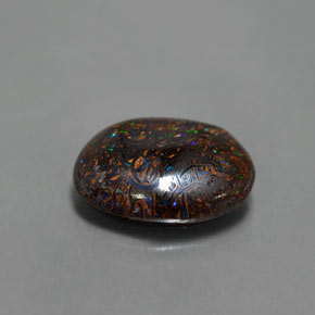 4.86 ct Multicolor Boulder Opal Stone, Natural Boulder Opal in Oval Cabochon Shape for Sale