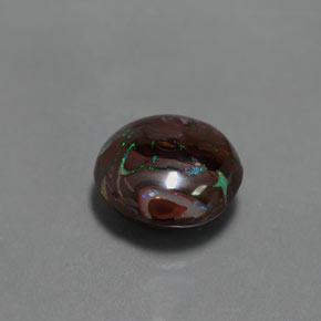 4.13 ct Multicolor Boulder Opal Stone, Natural Boulder Opal in Round Cabochon Shape for Sale