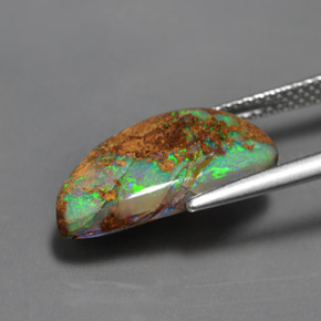 Boulder Opal Gemstone in 17.1 x 9.5 mm Size for Sale, Boulder Opal Stone in Multicolor Color