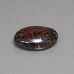 7.00 ct Multicolor Boulder Opal Stone, Natural Boulder Opal in Oval Cabochon Shape for Sale