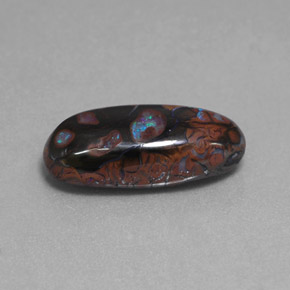 7.03 ct Multicolor Boulder Opal Stone, Natural Boulder Opal in Oval Cabochon Shape for Sale