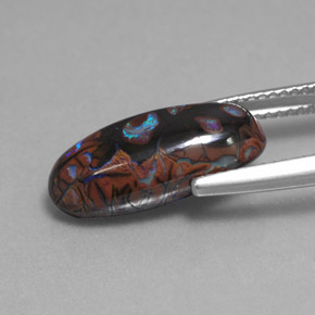 Boulder Opal Gemstone in 17.3 x 7.6 mm Size for Sale, Boulder Opal Stone in Multicolor Color
