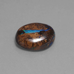 7.80 ct Multicolor Boulder Opal Stone, Natural Boulder Opal in Oval Cabochon Shape for Sale