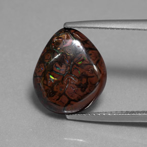 7.09 ct Multicolor Boulder Opal Gemstone, Boulder Opal Gem in Fancy Cabochon Shape for Sale.
