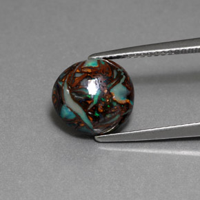 3.61 ct Multicolor Boulder Opal Gemstone, Boulder Opal Gem in Oval Cabochon Shape for Sale.