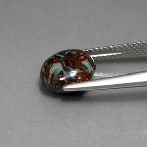 Boulder Opal Gemstone in 10.1 x 9.6 mm Size for Sale, Boulder Opal Stone in Multicolor Color