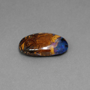 3.78 ct Multicolor Boulder Opal Stone, Natural Boulder Opal in Oval Cabochon Shape for Sale