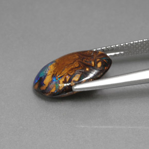 Boulder Opal Gemstone in 13.8 x 8.8 mm Size for Sale, Boulder Opal Stone in Multicolor Color