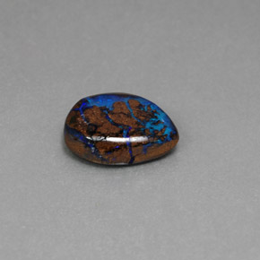 3.25 ct Multicolor Boulder Opal Stone, Natural Boulder Opal in Pear Cabochon Shape for Sale