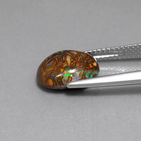 Boulder Opal Gemstone in 11 x 9 mm (calibrated) Size for Sale, Boulder Opal Stone in Multicolor Color