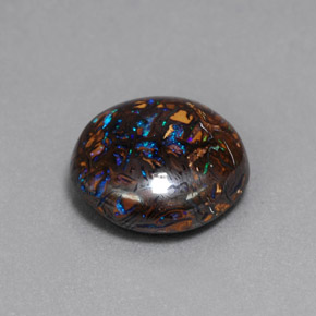 6.30 ct Multicolor Boulder Opal Stone, Natural Boulder Opal in Round Cabochon Shape for Sale