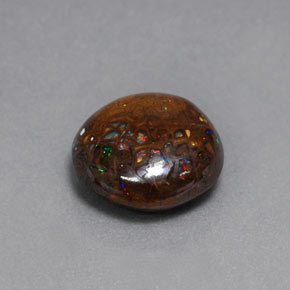6.54 ct Multicolor Boulder Opal Stone, Natural Boulder Opal in Round Cabochon Shape for Sale