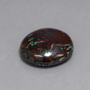 6.51 ct Multicolor Boulder Opal Stone, Natural Boulder Opal in Oval Cabochon Shape for Sale