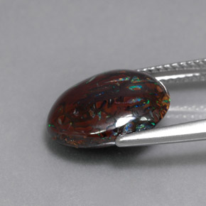 Boulder Opal Gemstone in 13.1 x 11.7 mm Size for Sale, Boulder Opal Stone in Multicolor Color