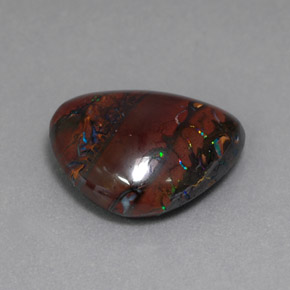 8.84 ct Multicolor Boulder Opal Stone, Natural Boulder Opal in Trillion Cabochon Shape for Sale