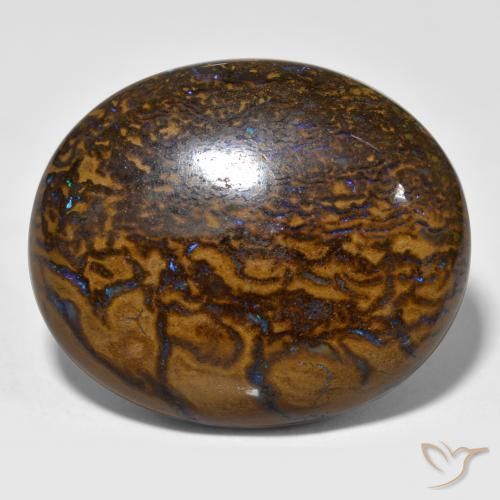 34.16 ct Multicolor Boulder Opal Stone, Natural Boulder Opal in Oval Cabochon Shape for Sale