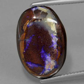 8.30 ct Multicolor Boulder Opal Gemstone, Boulder Opal Gem in Oval Cabochon Shape for Sale.