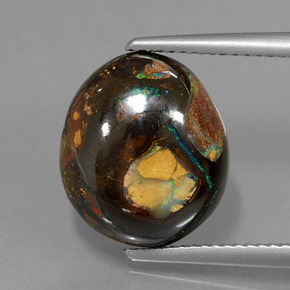9.05 ct Multicolor Boulder Opal Gemstone, Boulder Opal Gem in Fancy Cabochon Shape for Sale.