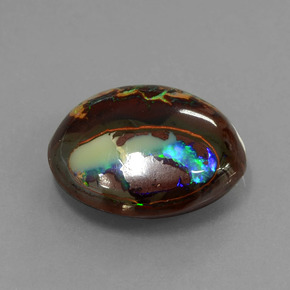 8.83 ct Multicolor Boulder Opal Stone, Natural Boulder Opal in Fancy Cabochon Shape for Sale