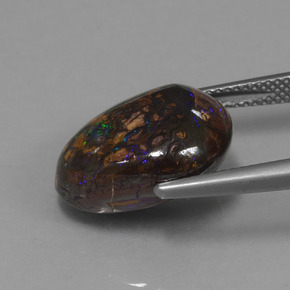 Boulder Opal Gemstone in 16.6 x 13.3 mm Size for Sale, Boulder Opal Stone in Multicolor Color