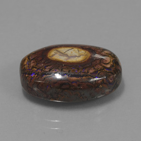 12.77 ct Multicolor Boulder Opal Stone, Natural Boulder Opal in Oval Cabochon Shape for Sale
