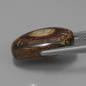 Boulder Opal Gemstone in 18.9 x 12.9 mm Size for Sale, Boulder Opal Stone in Multicolor Color