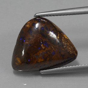 9.90 ct Multicolor Boulder Opal Gemstone, Boulder Opal Gem in Fancy Cabochon Shape for Sale.