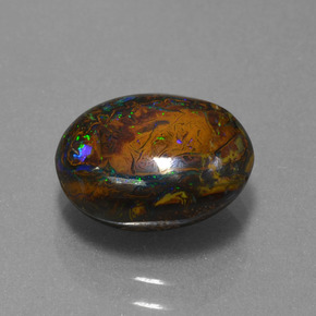 4.40 ct Multicolor Boulder Opal Stone, Natural Boulder Opal in Oval Cabochon Shape for Sale