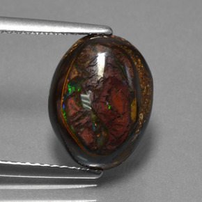 4.78 ct Multicolor Boulder Opal Gemstone, Boulder Opal Gem in Fancy Cabochon Shape for Sale.