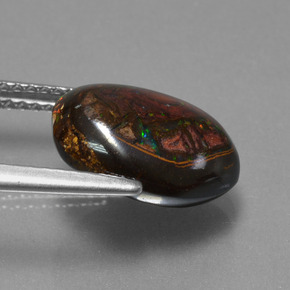 Boulder Opal Gemstone in 12.4 x 9.5 mm Size for Sale, Boulder Opal Stone in Multicolor Color